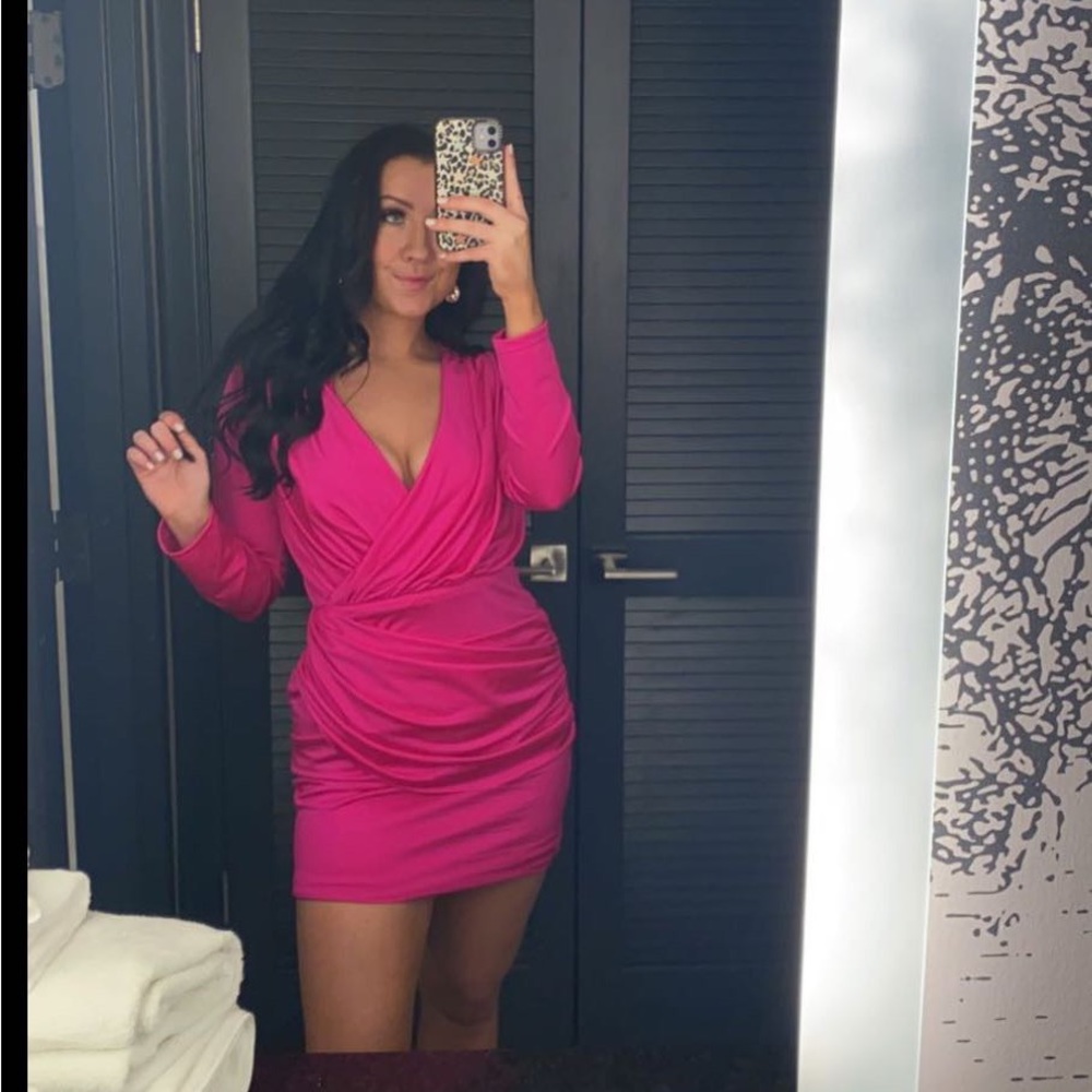 Johnathan Kayne Hot Pink Wrap Dress